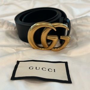 Authentic Gucci Marmont Belt in Black Leather - Size 8/90 CM